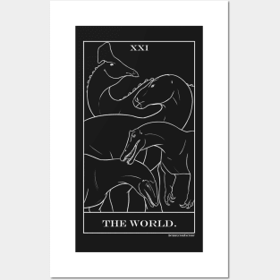 World  olorotitan, irritator, iguanodon and australovenator dinosaur tarot Posters and Art